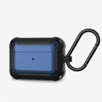 Heavy Duty Shockproof Armor Hybrid Protective Case Cover for [Apple Airpods Pro] (Black Blue)